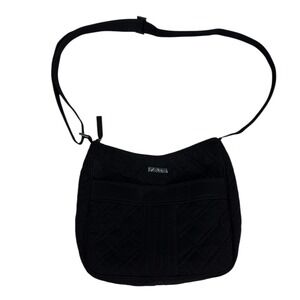 Vera Bradley Crossbody Bag Medium Black Quilted Microfiber Travel Everyday